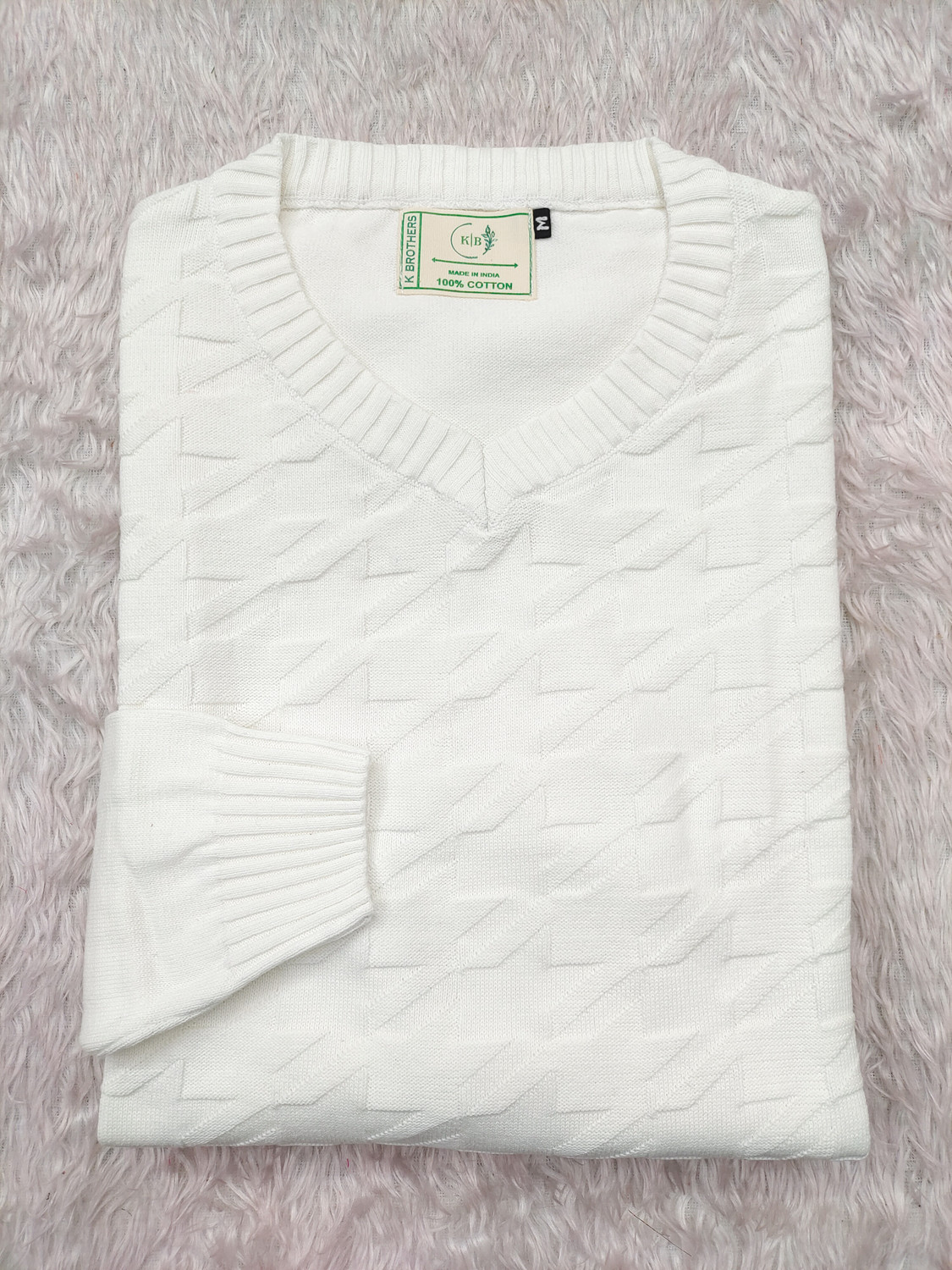 Image of HouseOfCommon Solid Men Round Neck White T-Shirt