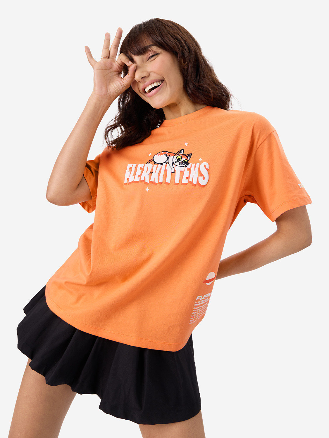 Image of The Souled Store Printed Women Round Neck Orange T-Shirt