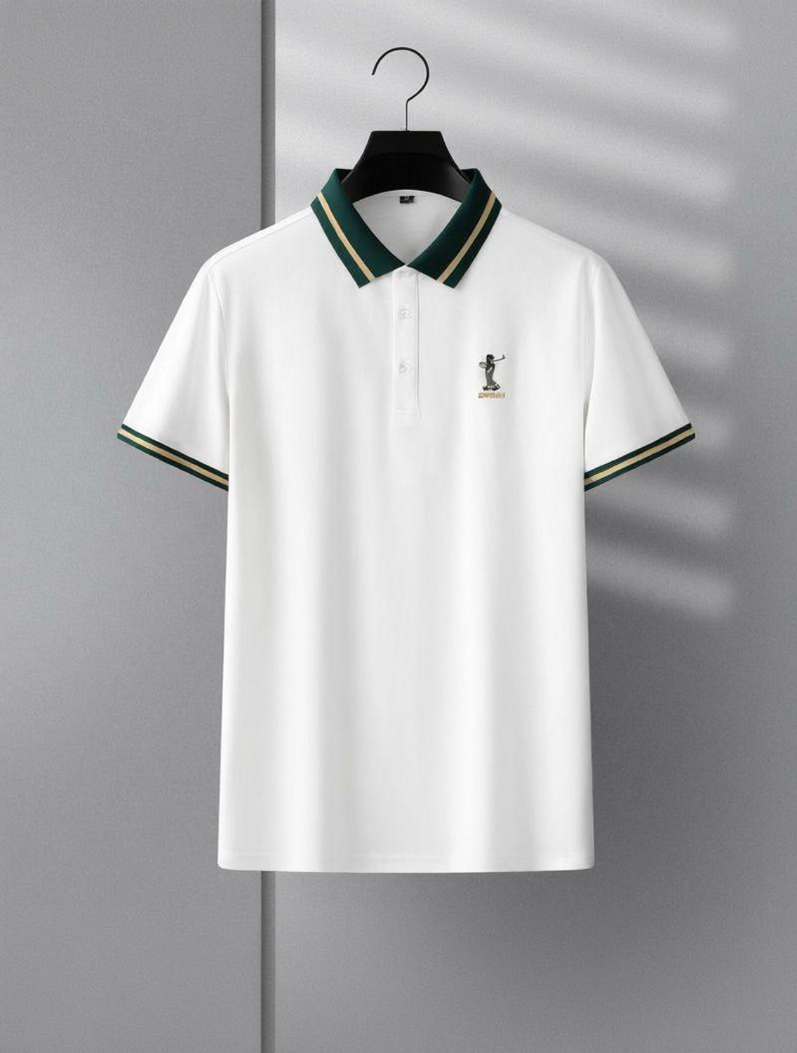 Image of SHUBHAM CREATION Solid Men Polo Neck White T-Shirt