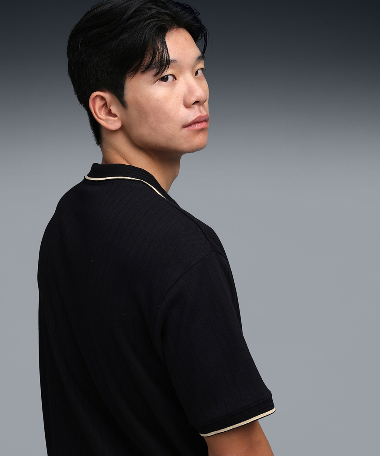 Image of PUMA Solid Men Polo Neck Black T-Shirt