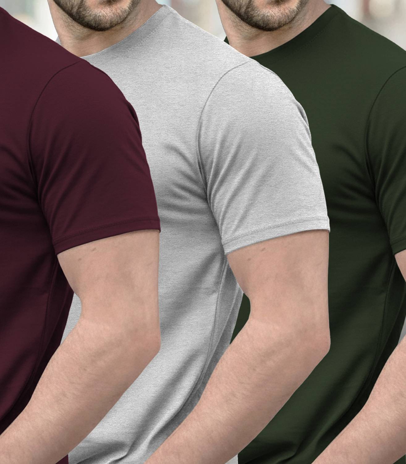 TRIPR Multicolor Men Round Neck T-Shirt Pack of 3 - Image 5