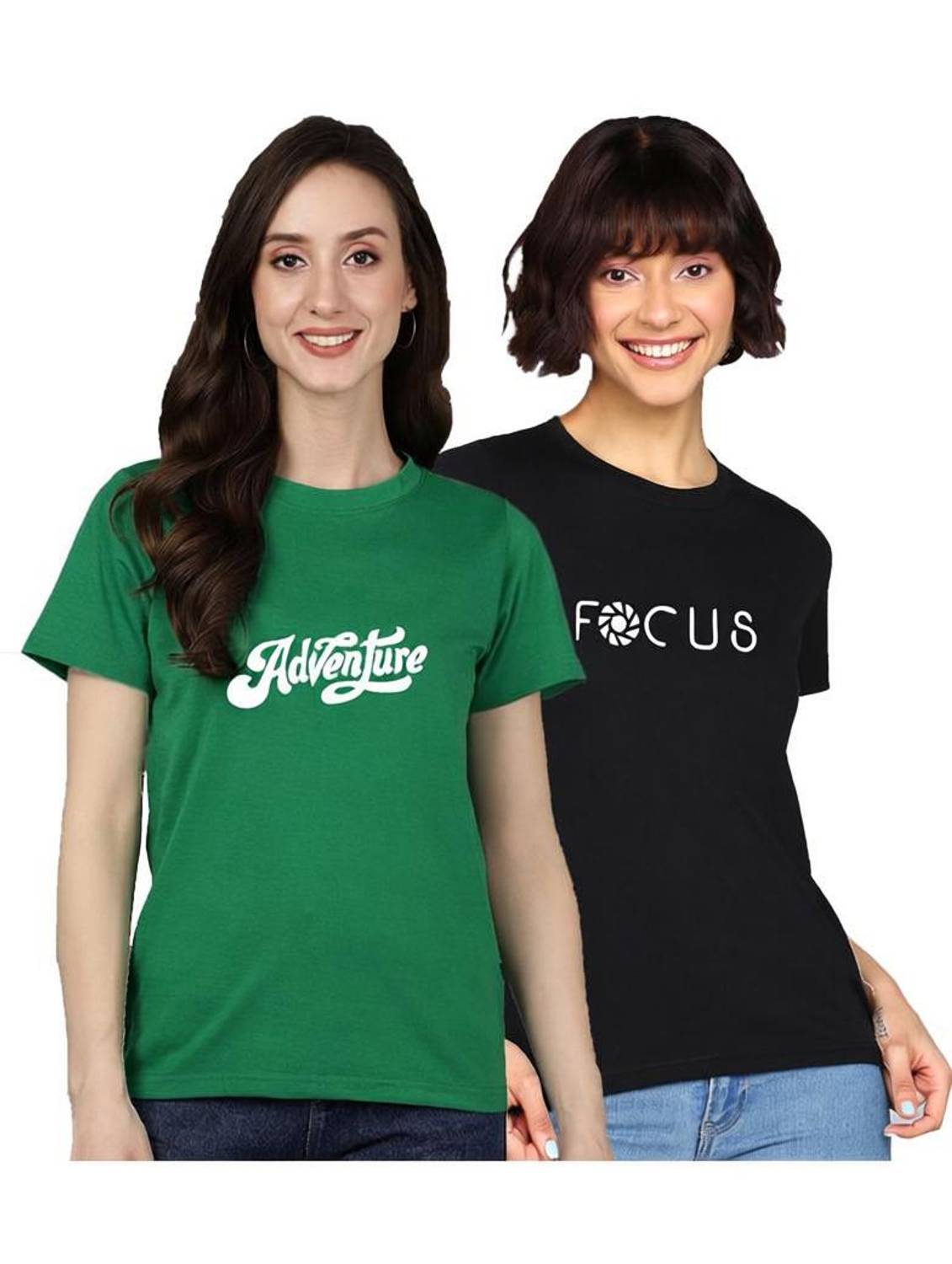Adyavastram Typography Women Round Neck Multicolor T-Shirt