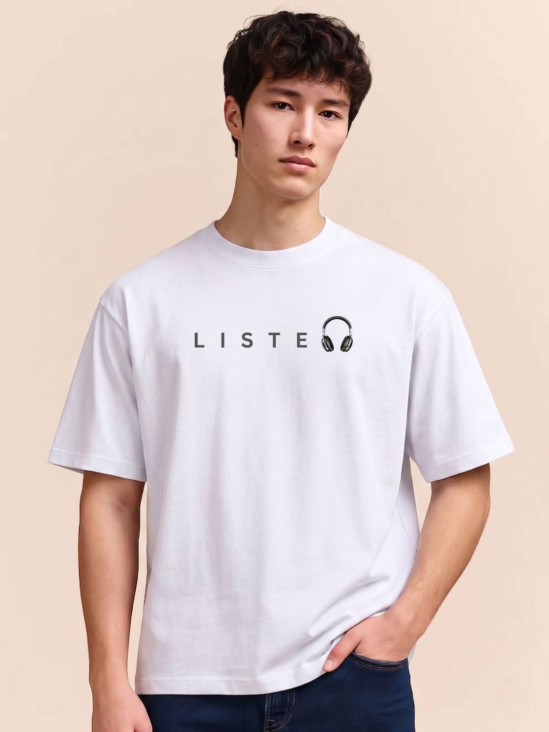 fortyfive Men Typography Round Neck Cotton Blend White T-Shirt
