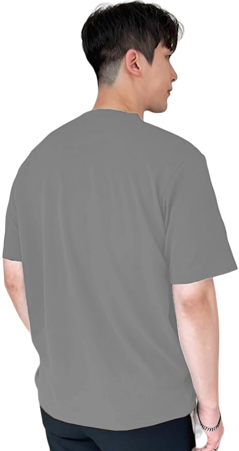 Image of CLAfoutis Solid Men Round Neck Brown, Black, Grey T-Shirt