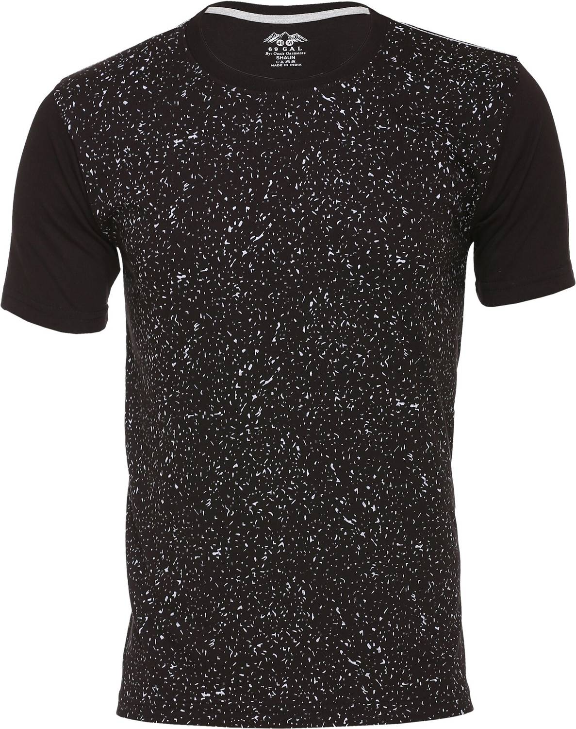 69GAL Printed Women Round Neck Black T-Shirt