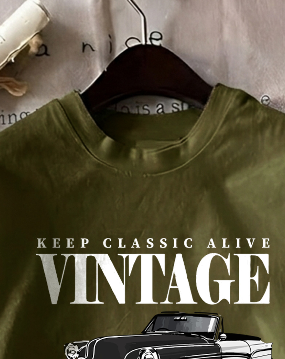 Image of GLOBAL NOMAD Women Graphic Print Round Neck Cotton Blend Green T-Shirt