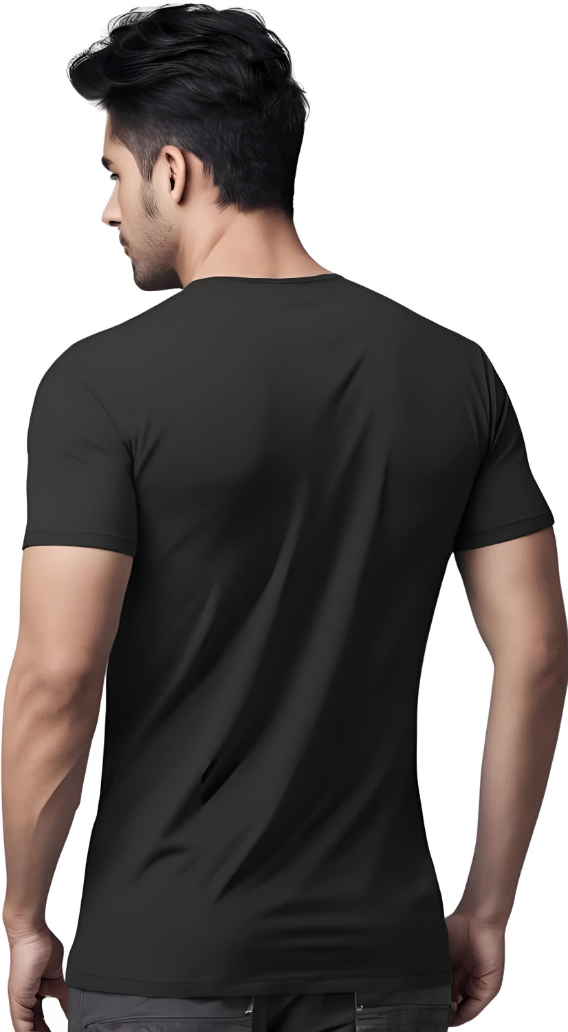 Image of Magneto Printed Men Round Neck Black T-Shirt
