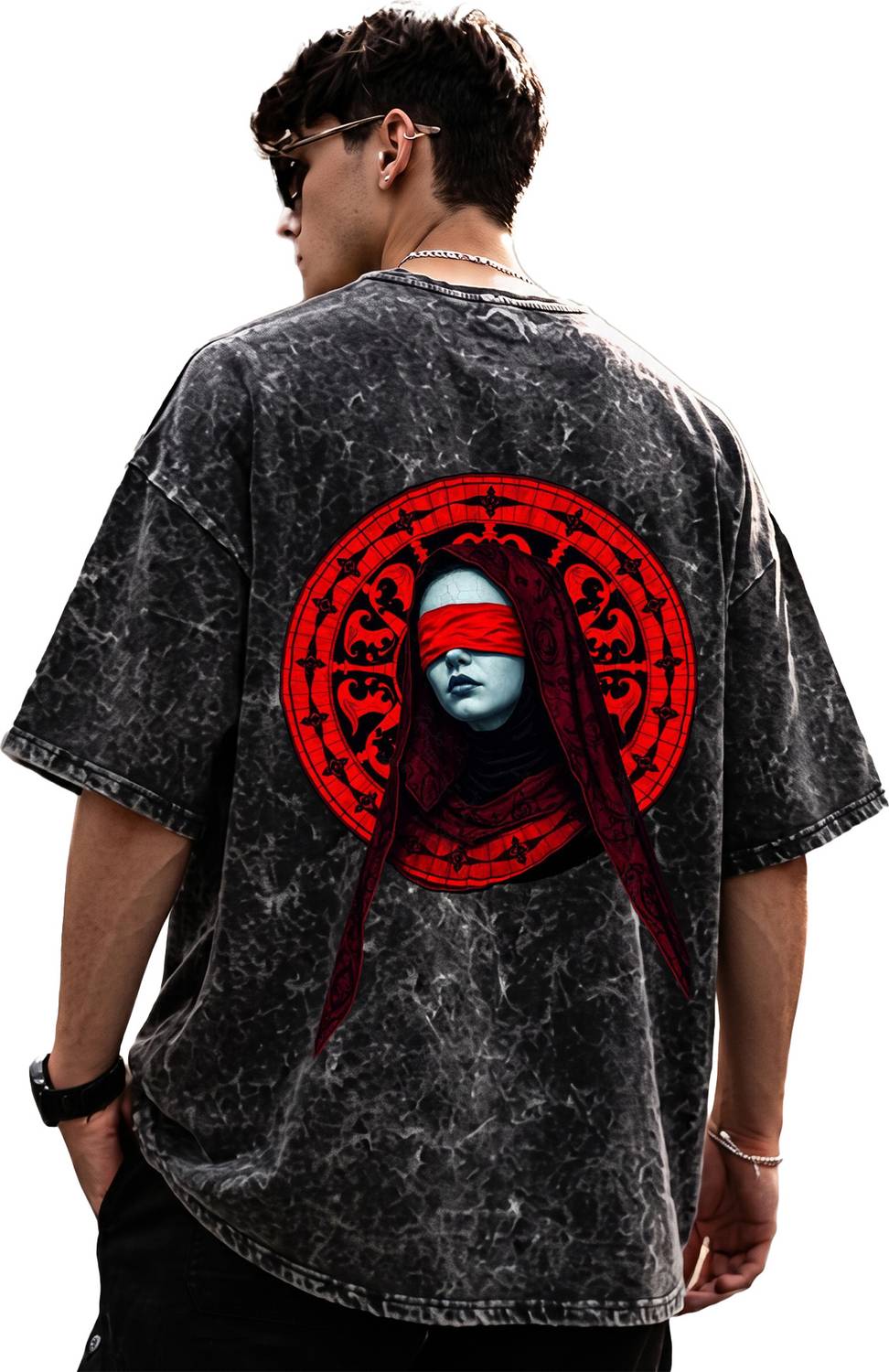 Artory Men Black Crew Neck Printed T-Shirt - Image 3