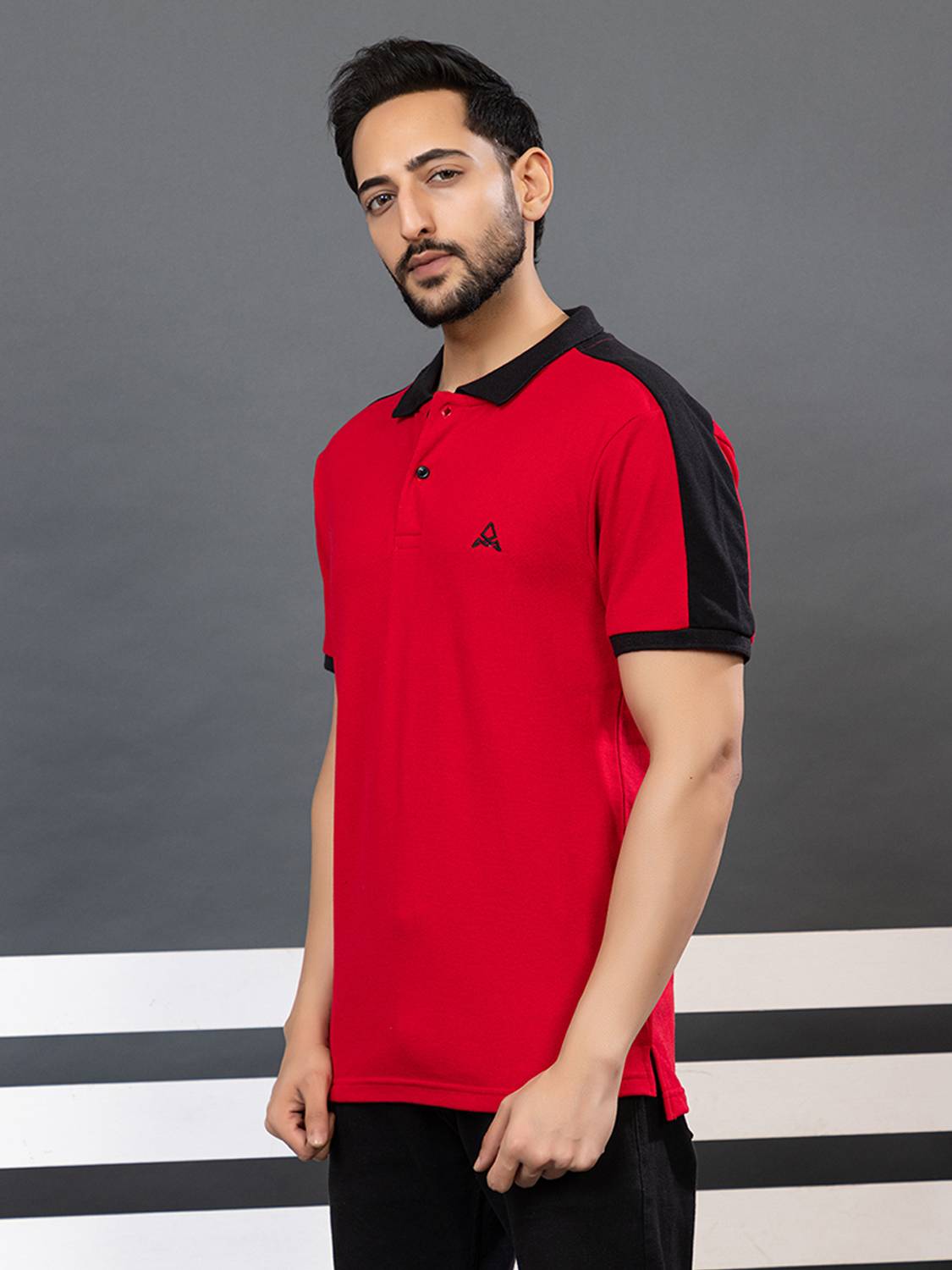 Armenor Colorblock Men Polo Neck Red T-Shirt