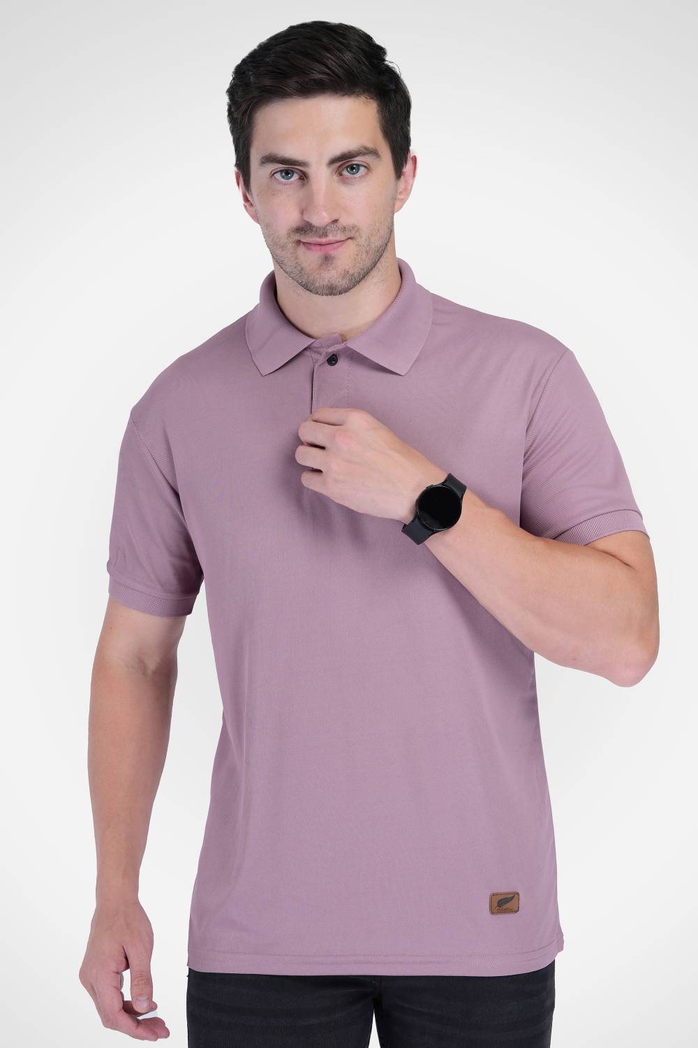 Polo Plus Men Solid Polo Neck Polycotton Pink T-Shirt