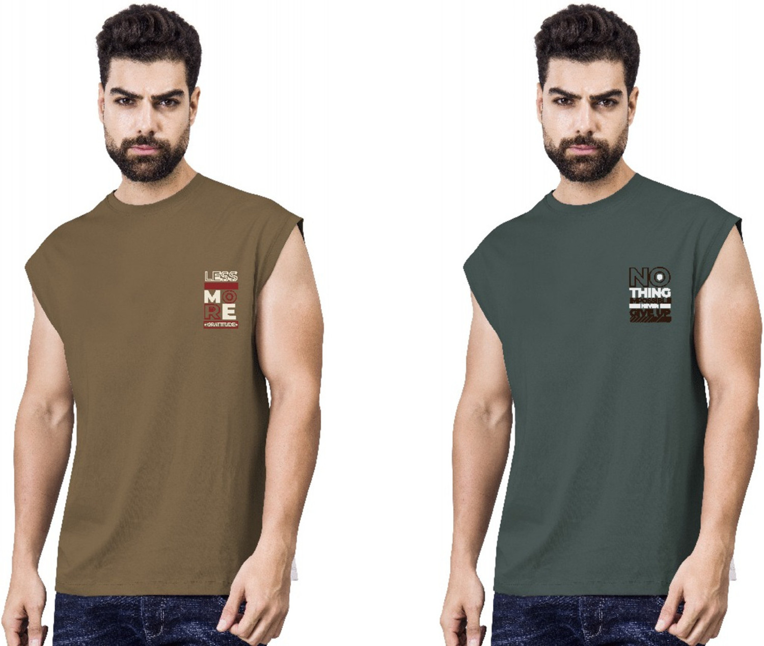 Image of I&D Printed Men Round Neck Multicolor T-Shirt