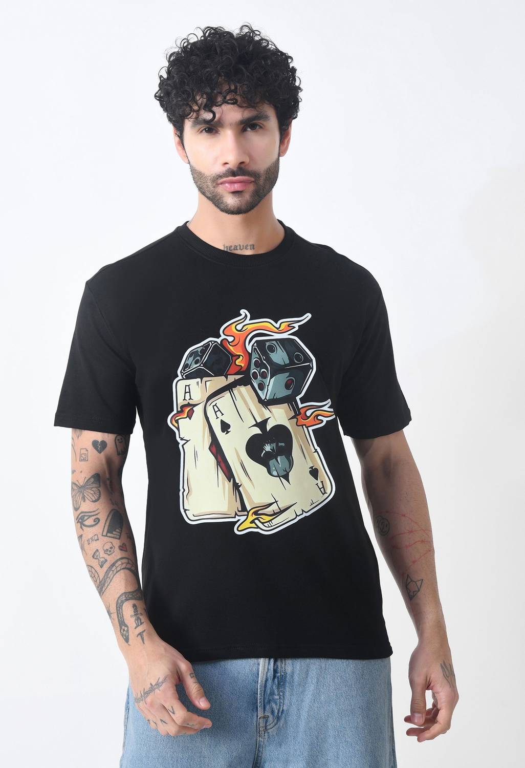 baniya collection Graphic Print Men Round Neck Black T-Shirt