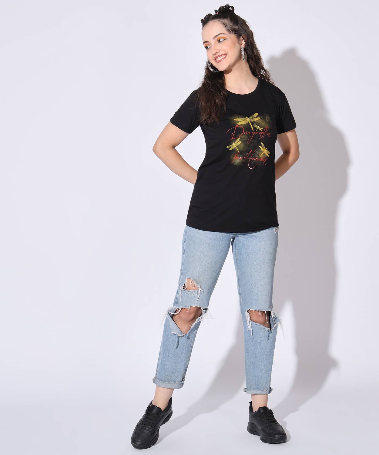 BUDAPEST Printed Women Round Neck Multicolor T-Shirt