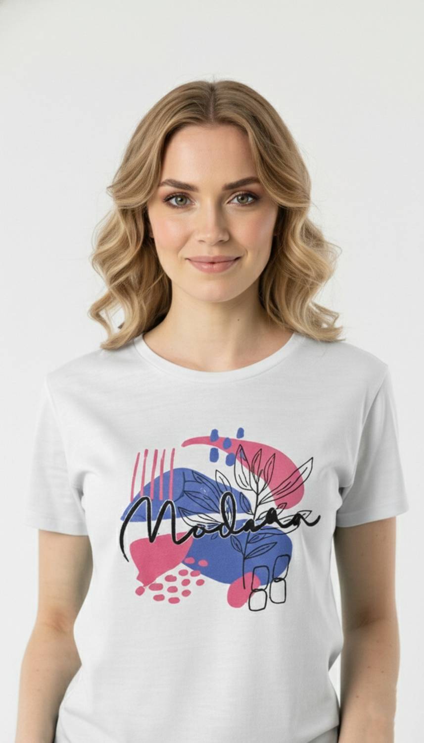 BILBURY Graphic Print Women Round Neck White T-Shirt