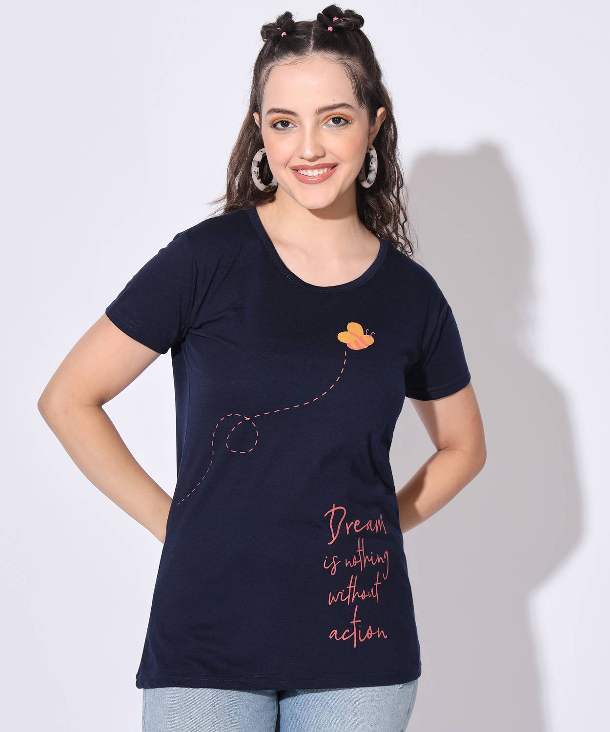 BUDAPEST Printed Women Round Neck Multicolor T-Shirt