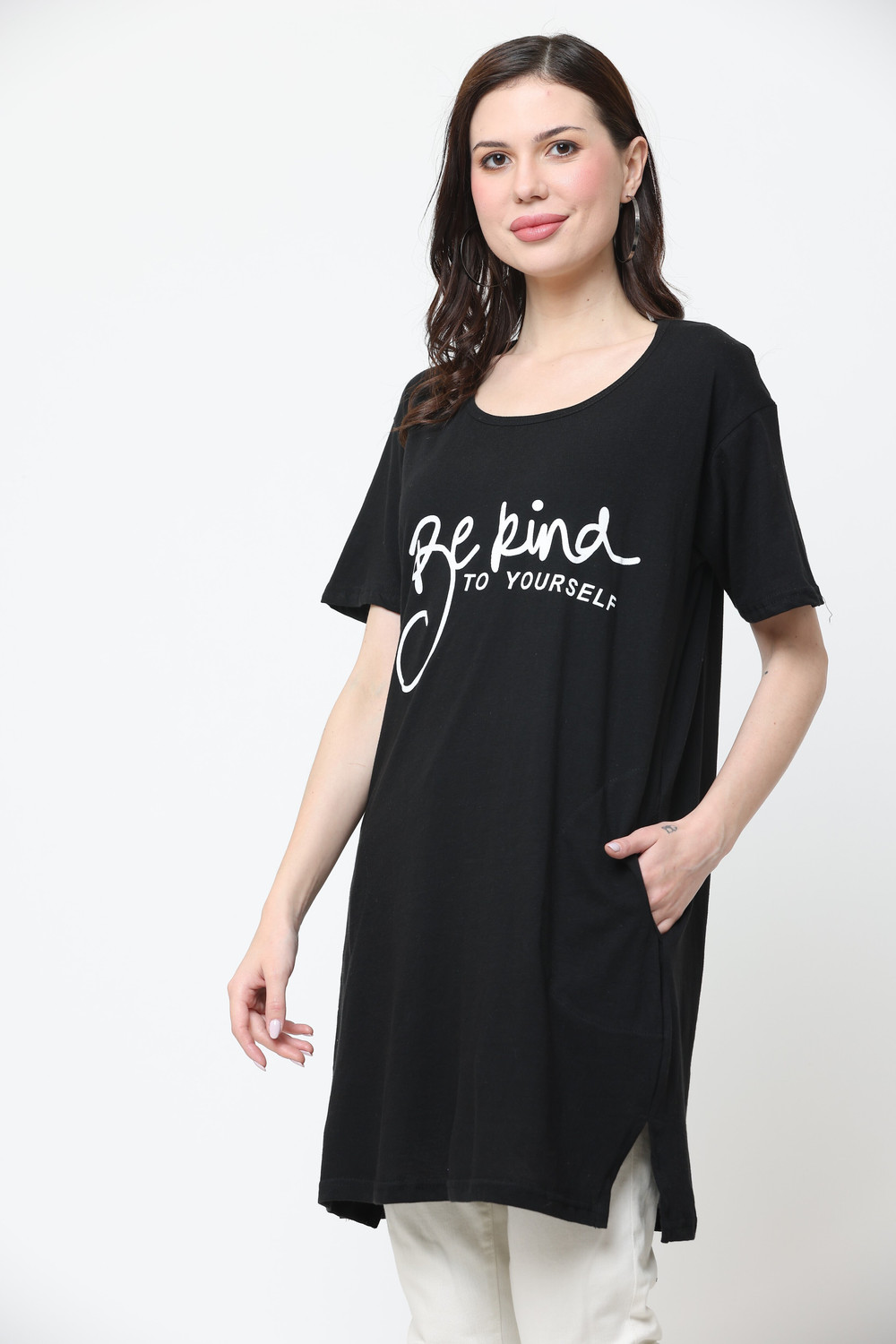 Image of HouseOfCommon Pack of 2 Women Printed Round Neck Cotton Blend Multicolor T-Shirt