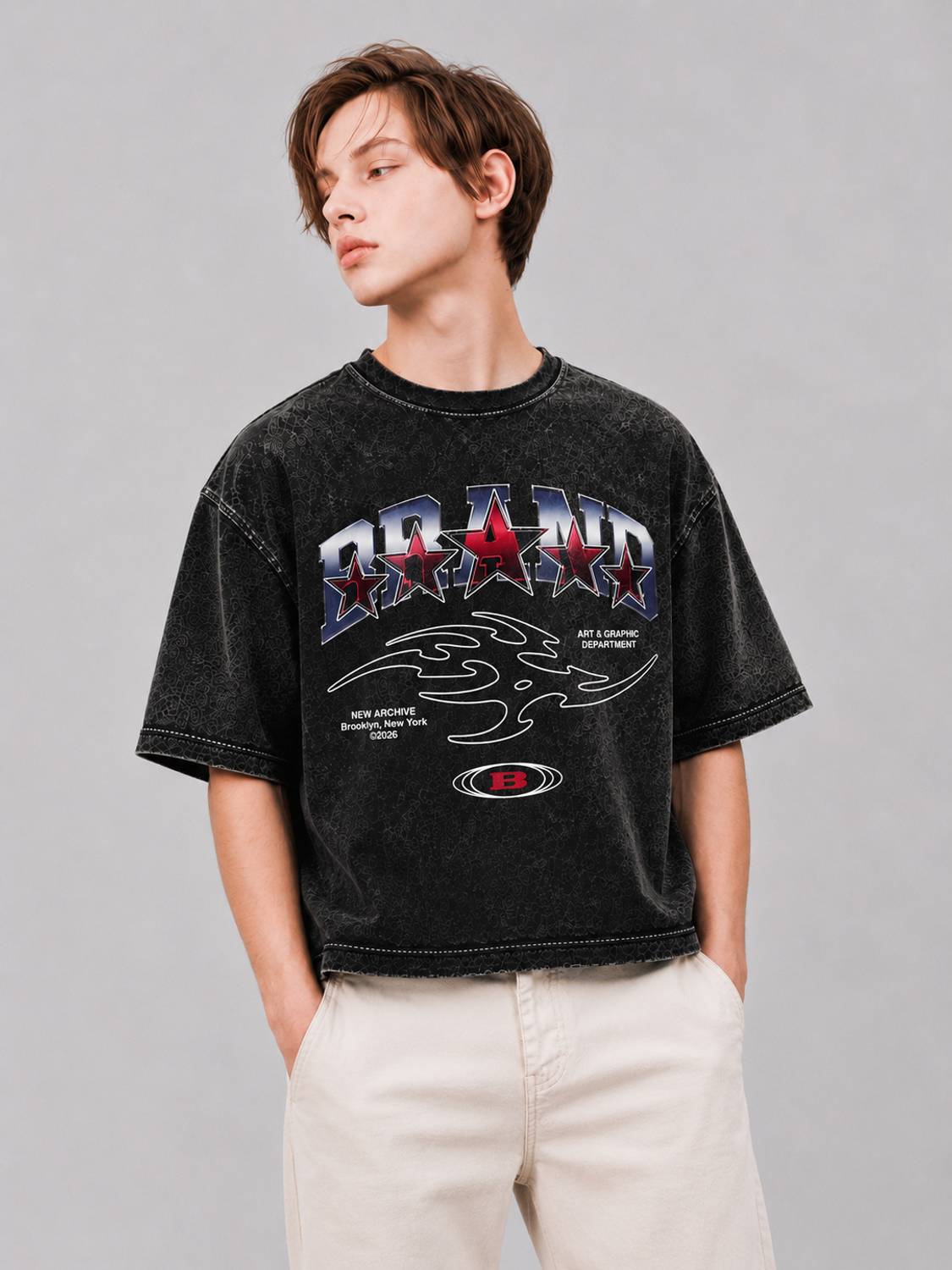 JAXION Black Round Neck T-Shirt - Image 5