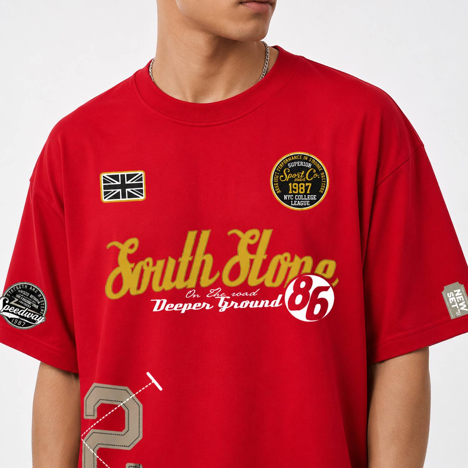 THE S LIVING Printed Men Red T-Shirt - Image 4