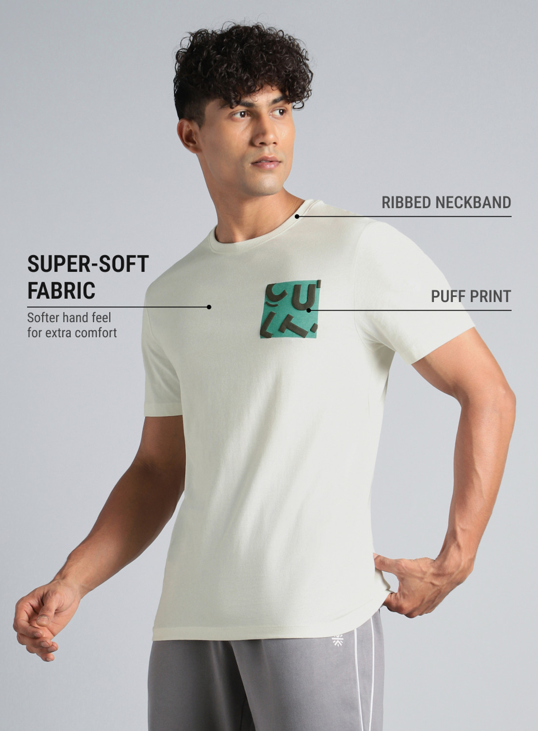 Image of Cult Printed Men Round Neck White T-Shirt