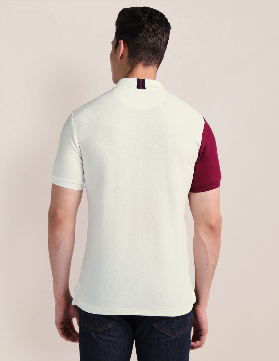 Image of U.S. POLO ASSN. Colorblock Men Polo Neck Red T-Shirt