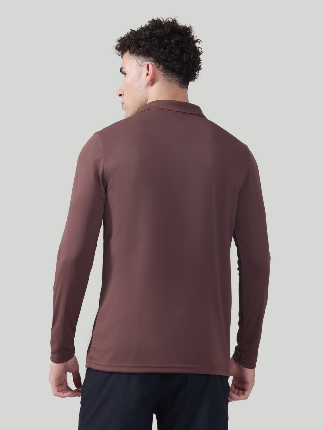 Image of TECHNOSPORT Solid Men Polo Neck Brown T-Shirt