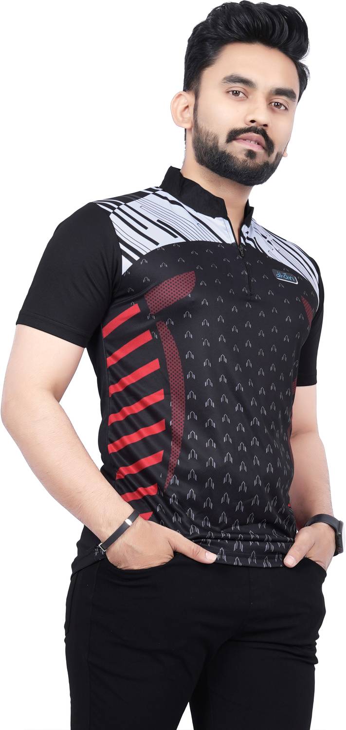 dhaari by unique creation Men Printed Mandarin Collar Polyester B
