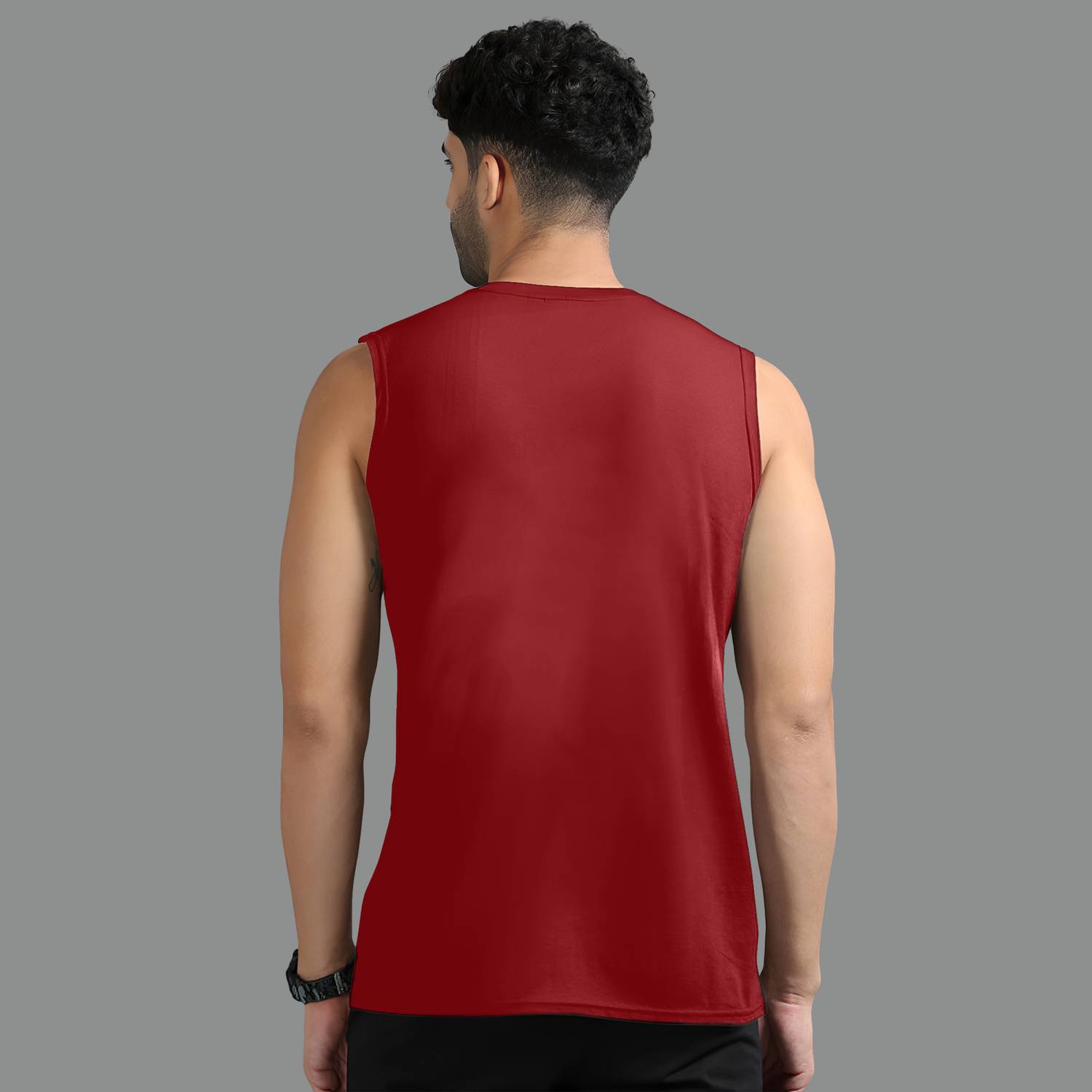 Jangoboy Men Maroon Round Neck T-Shirt - Image 3