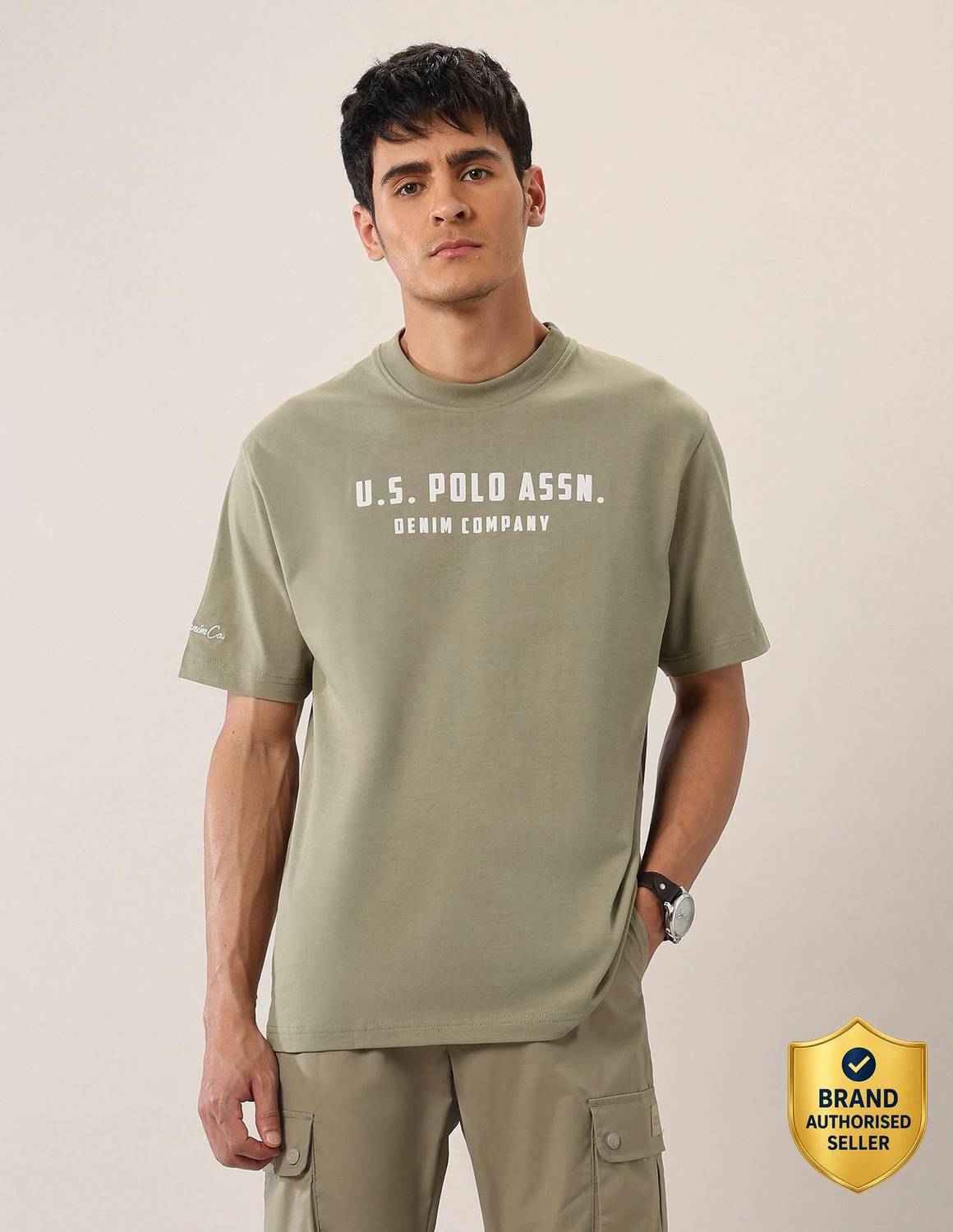 U.S. Polo Assn. Denim Co. Graphic Print Men Crew Neck Green T-Shirt price history chart and lowest price