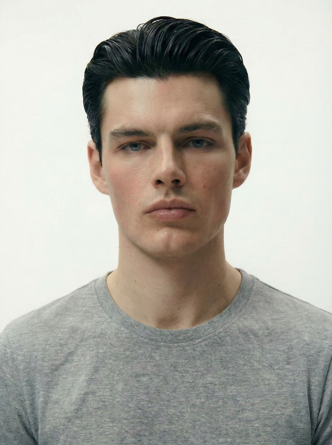 Image of CXL Solid Men Round Neck Grey T-Shirt