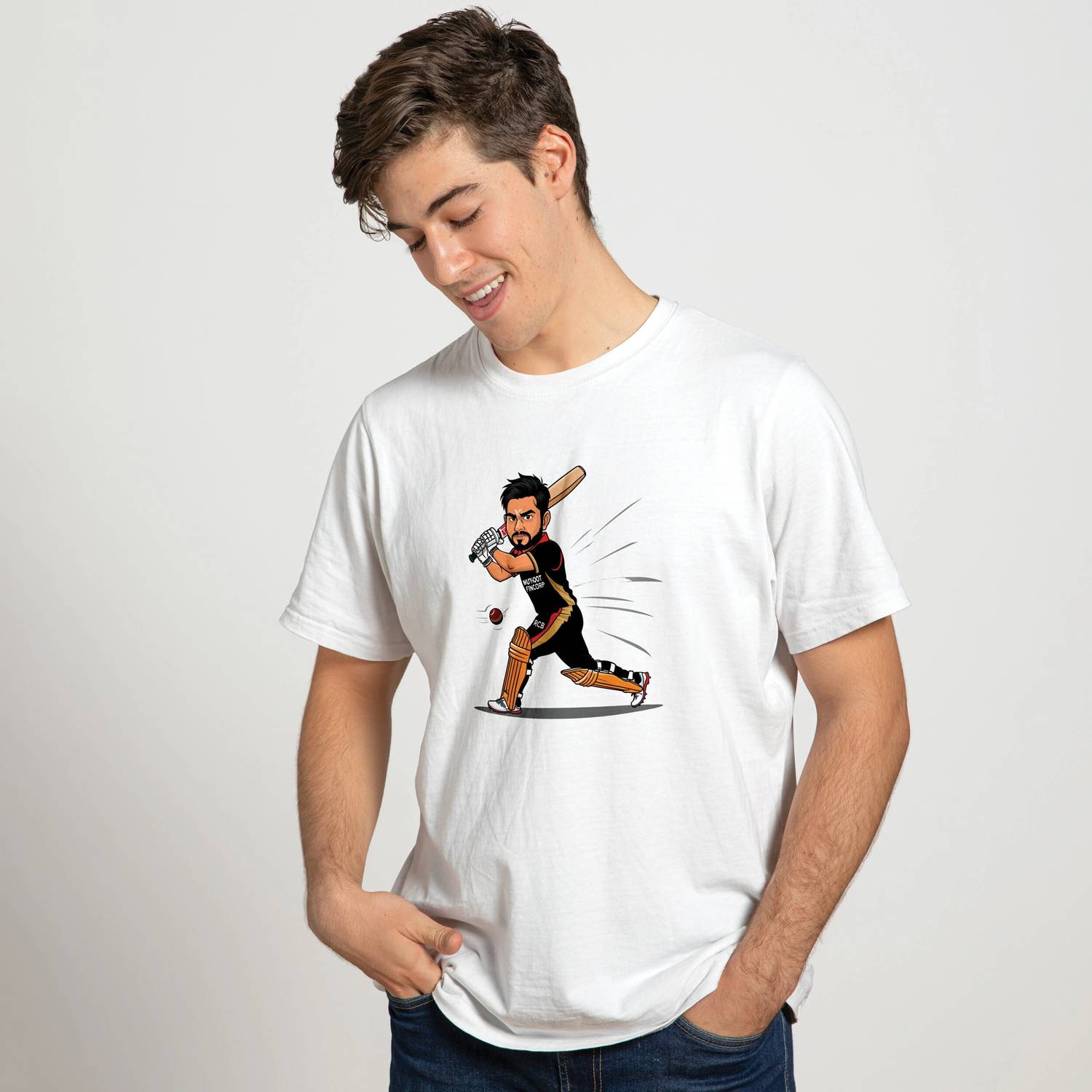 Binayak Graphic Print Men Round Neck White T-Shirt