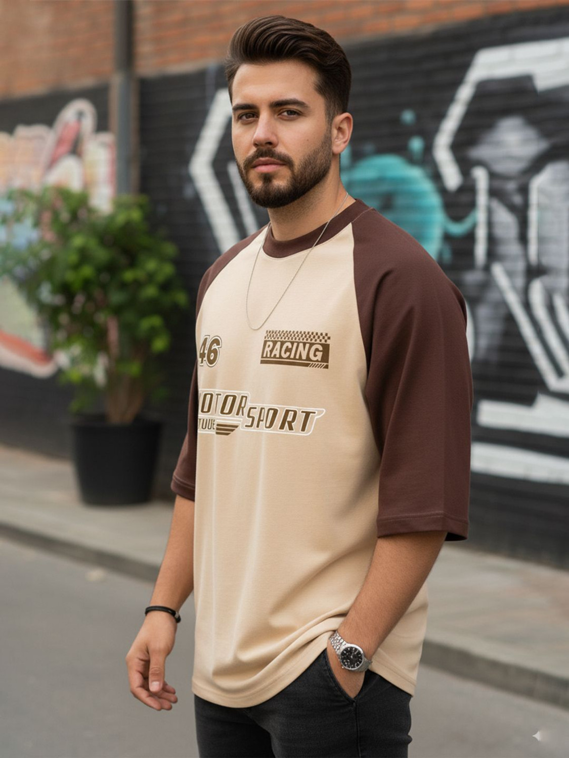 Image of Leotude Printed Men Round Neck Multicolor T-Shirt