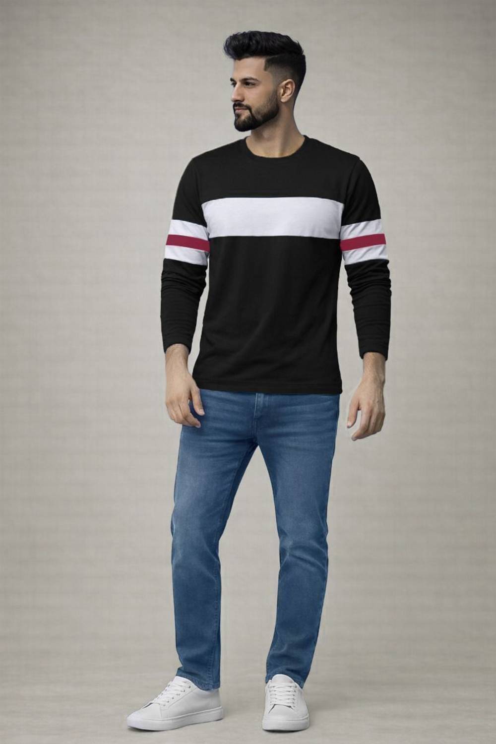 THE DRY STATE Men Solid Round Neck Pure Cotton Multicolor T-Shirt