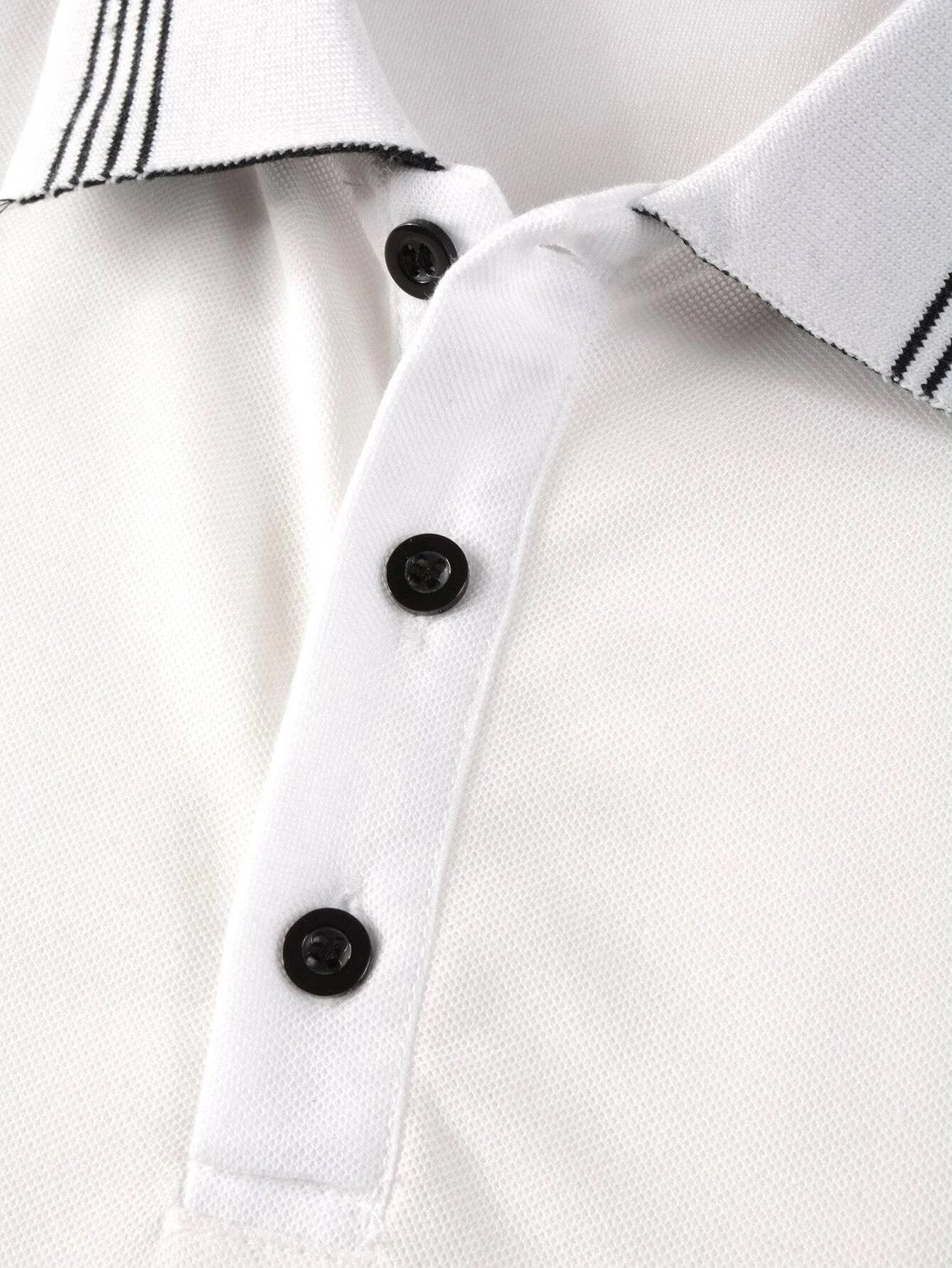 Image of POSHAX Solid Men Polo Neck White T-Shirt