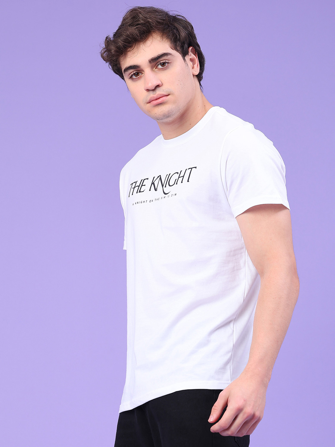 Image of V-MART Printed Men Round Neck White T-Shirt