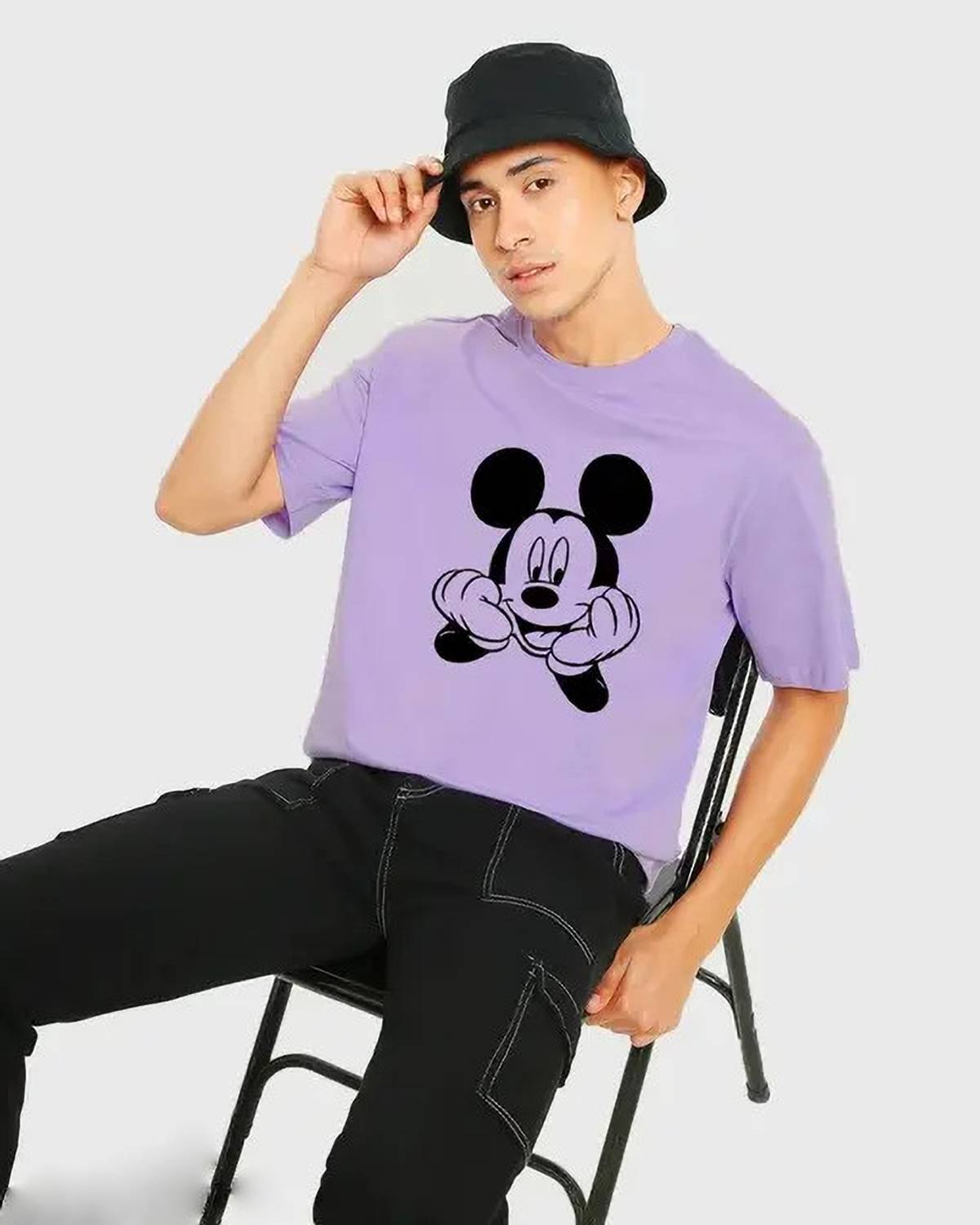 EASELCLOTHING Printed Men Round Neck Purple T-Shirt