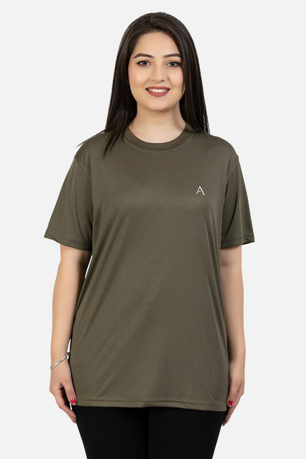 ABZJOGG Solid Women Round Neck Green T-Shirt