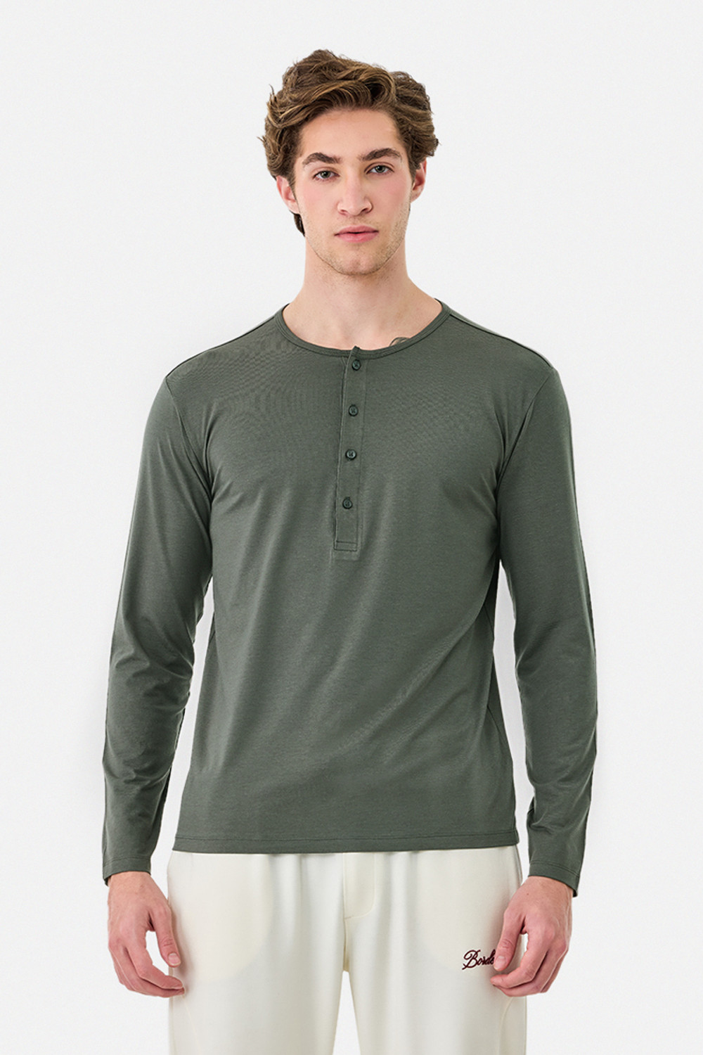 Image of Snitch Solid Men Henley Neck Grey T-Shirt