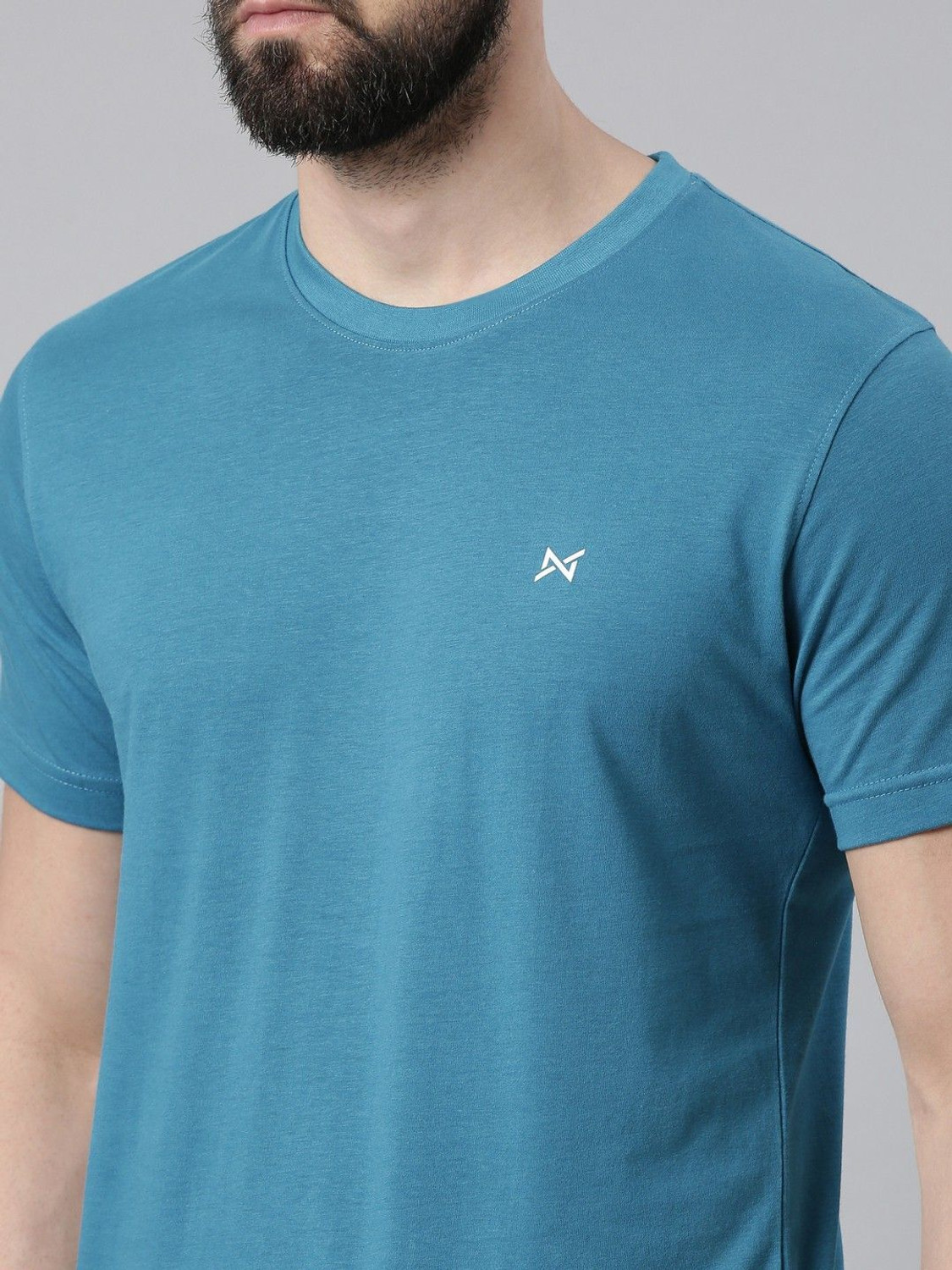 Image of Force NXT Solid Men Round Neck Multicolor T-Shirt