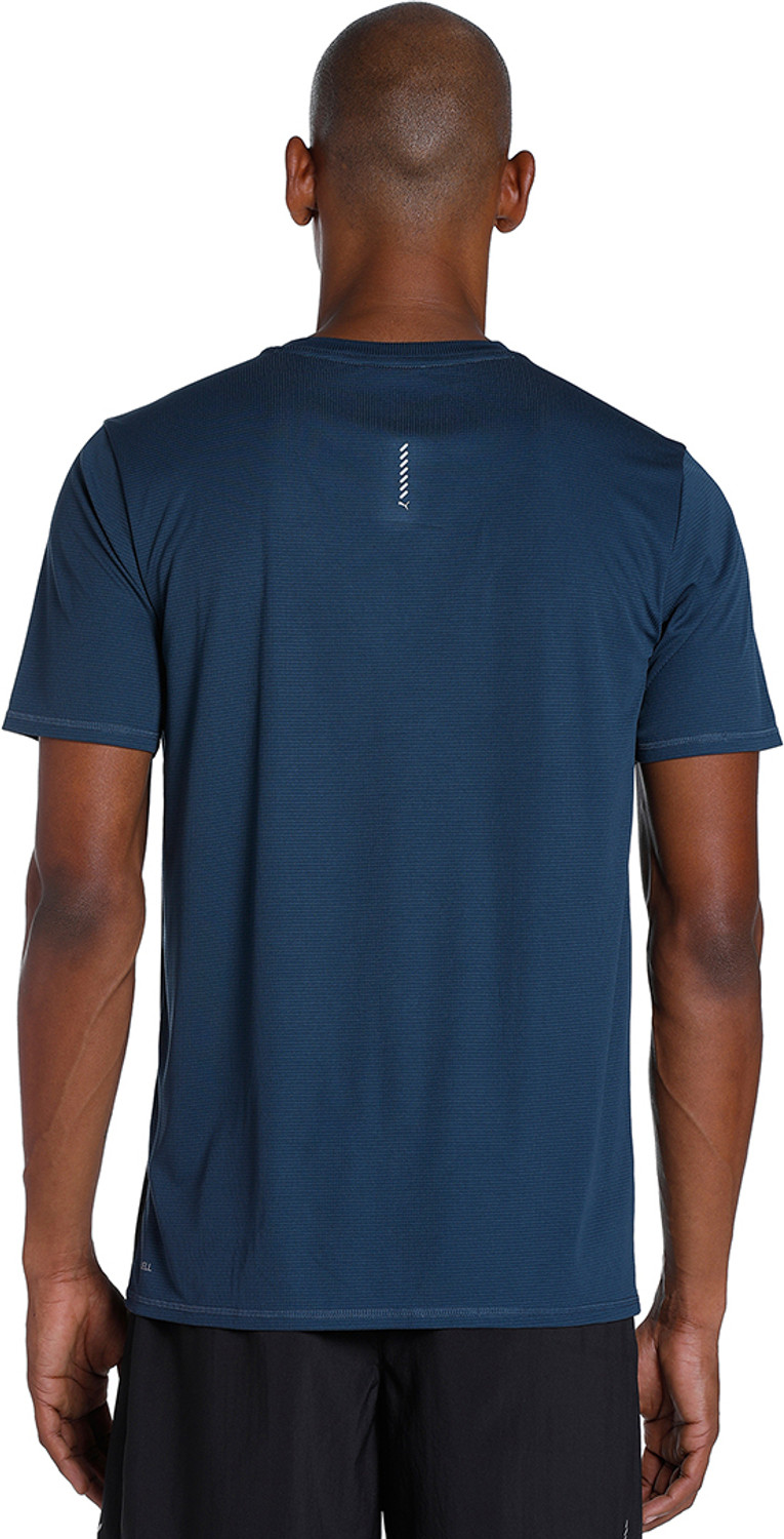Image of PUMA Solid Men Crew Neck Blue T-Shirt