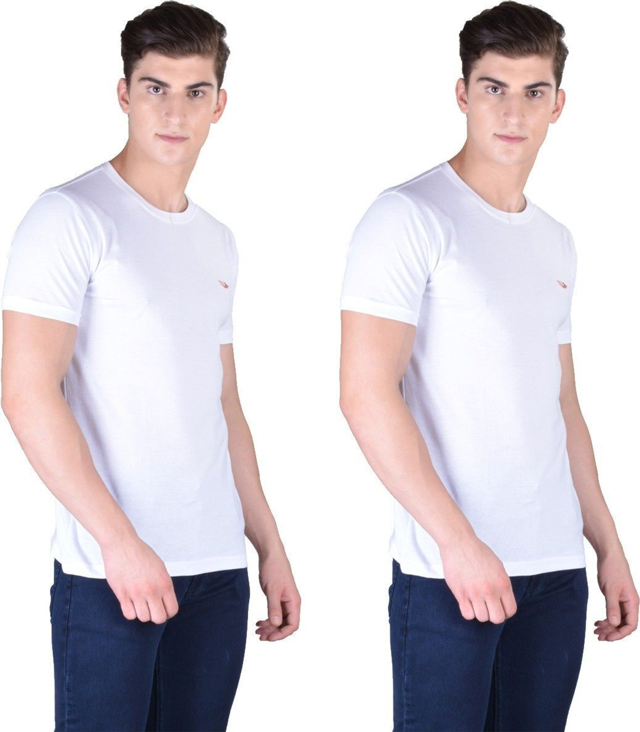Image of Force NXT Solid Men Round Neck White T-Shirt
