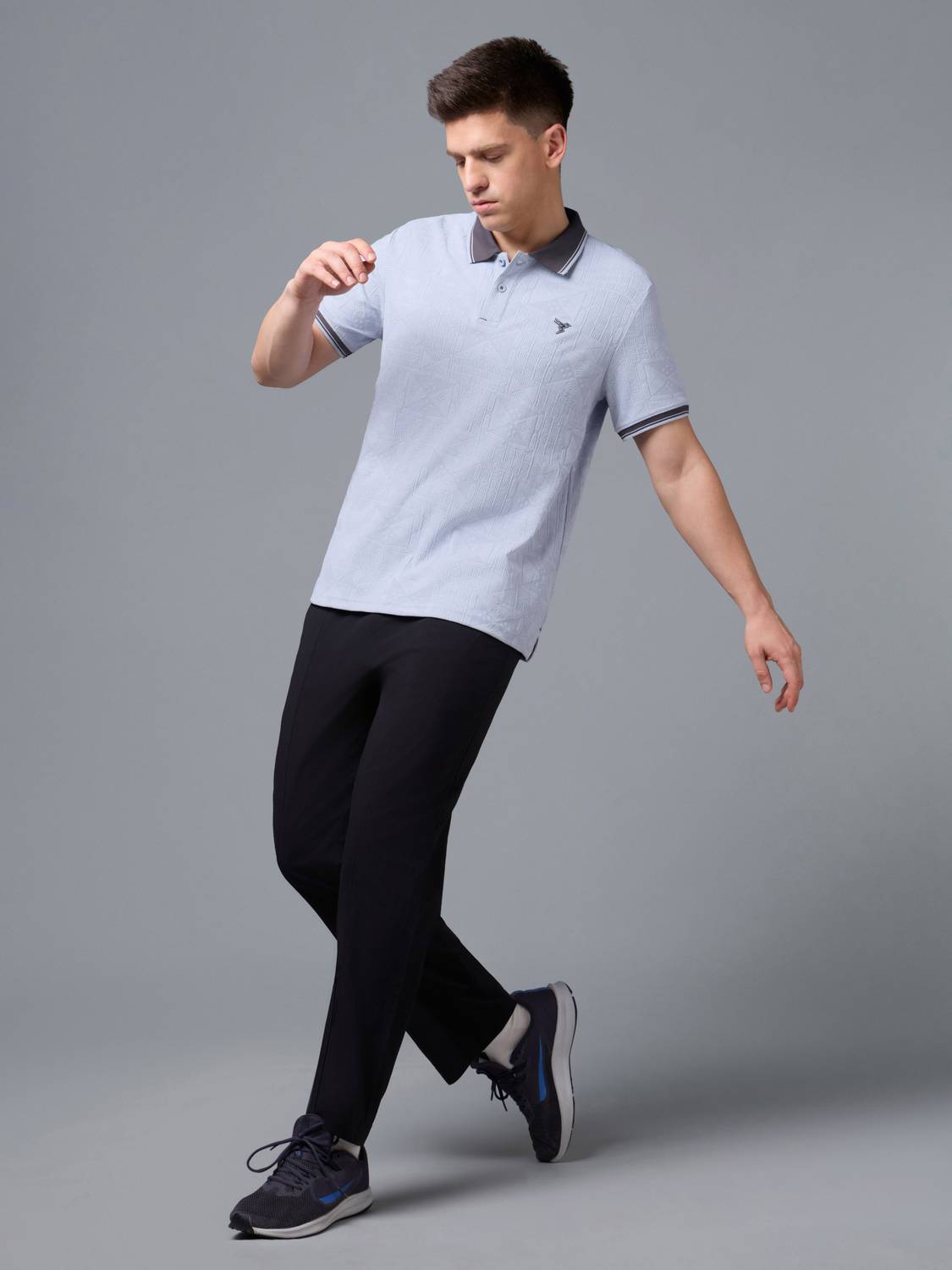 TECHNOSPORT Men Polo Neck Blue T-Shirt - Image 5