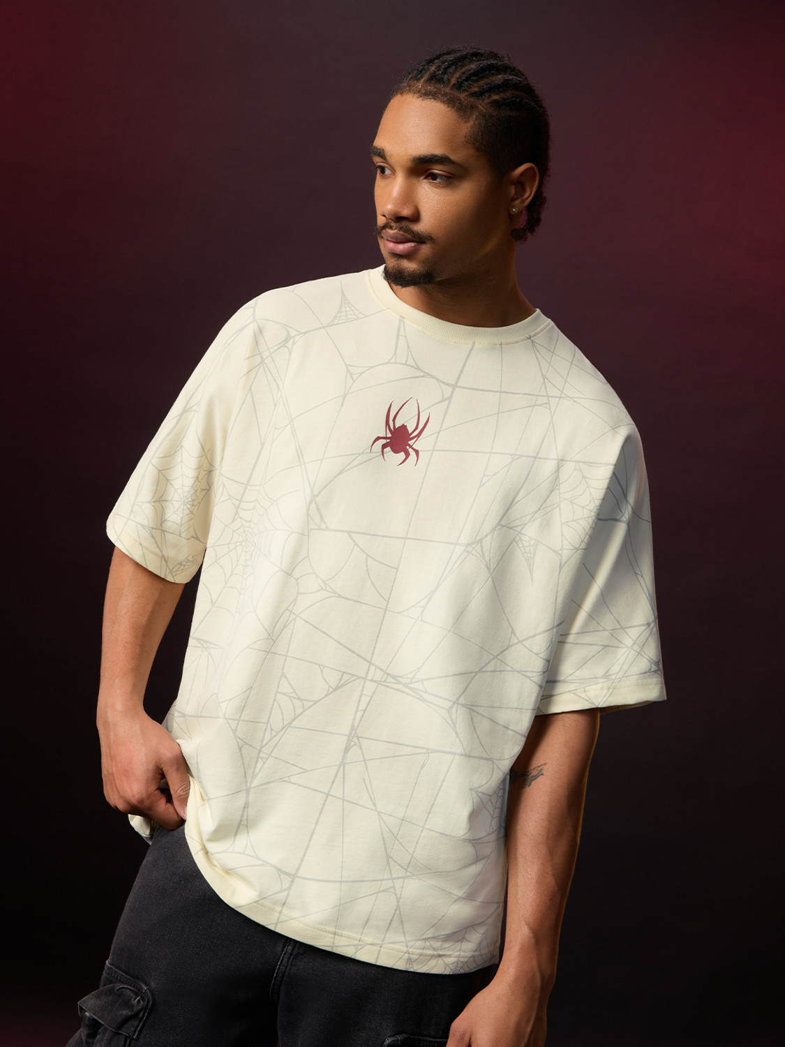 Image of The Souled Store Superhero Men Round Neck White T-Shirt