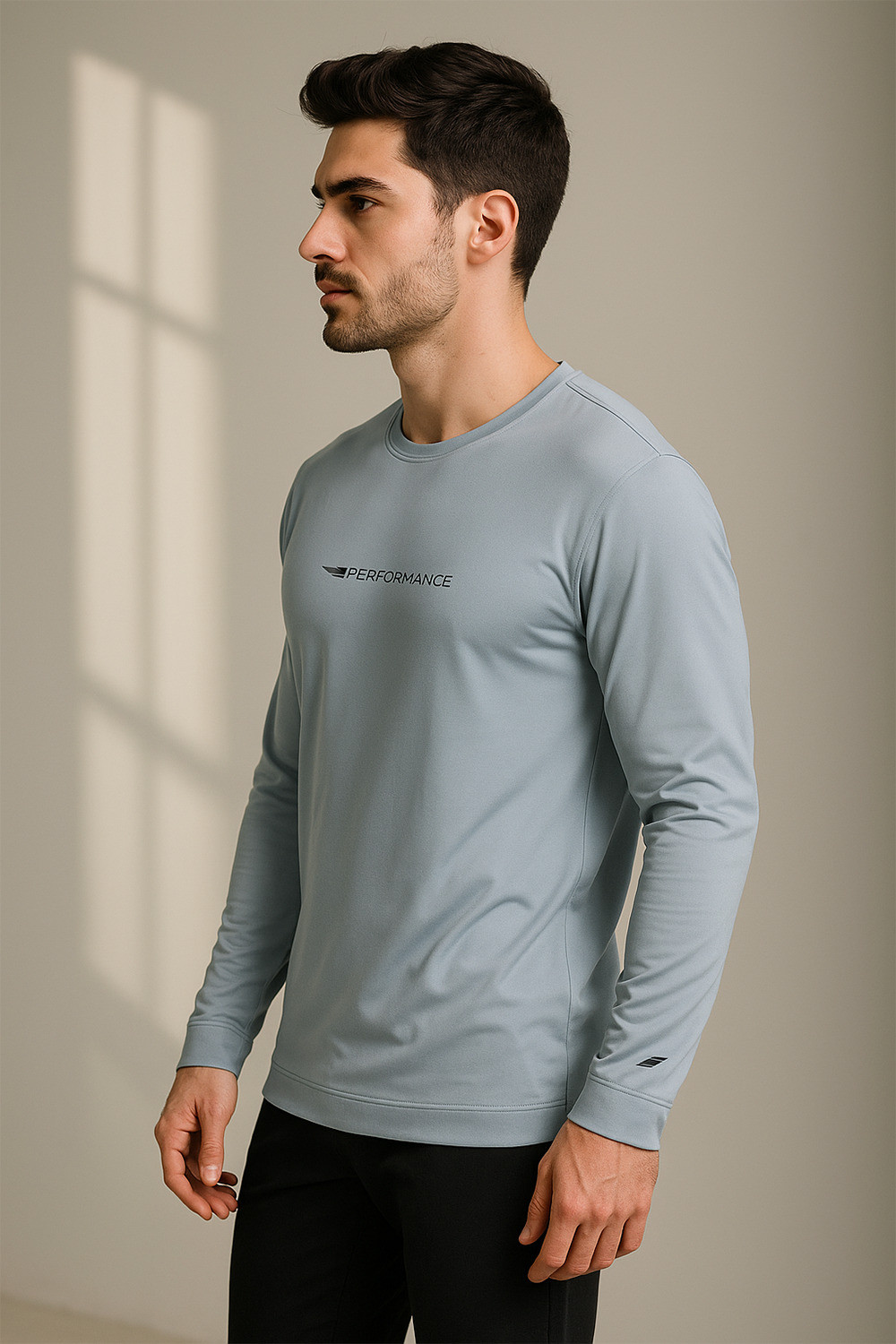Image of Sportz Fit Solid Men Round Neck Blue T-Shirt