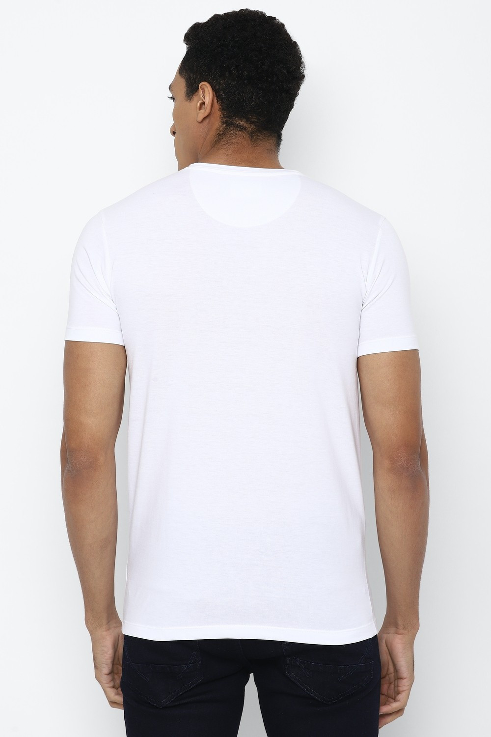 Image of Allen Solly Printed Men Round Neck White T-Shirt