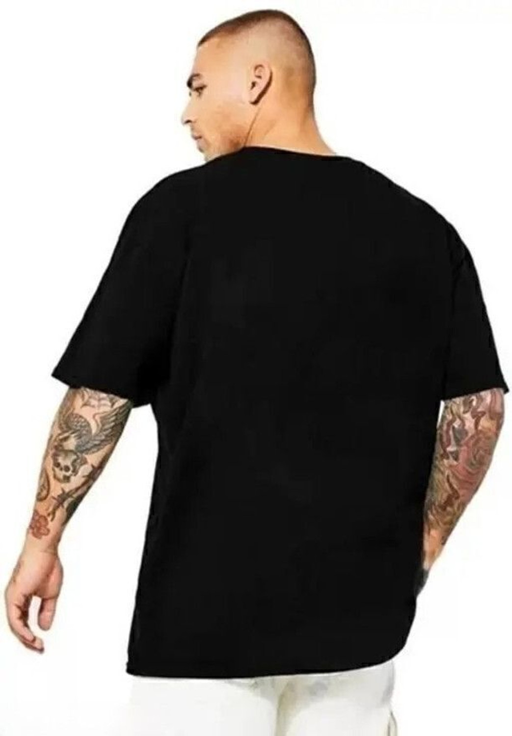 Image of FUNKY TEES Animal Print Men Round Neck Black T-Shirt