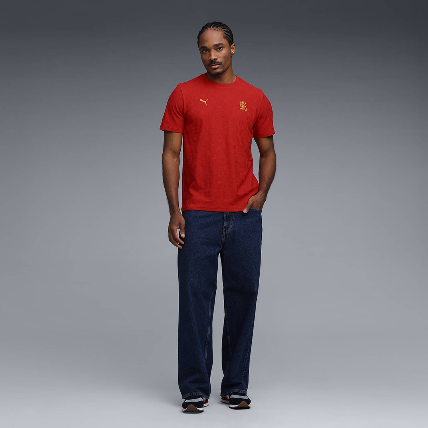 PUMA Men Red Crew Neck T-Shirt - Image 3