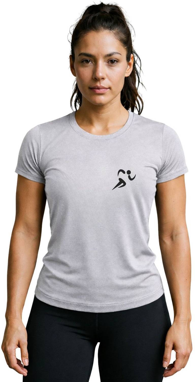 3colors Solid Women Round Neck Grey T-Shirt