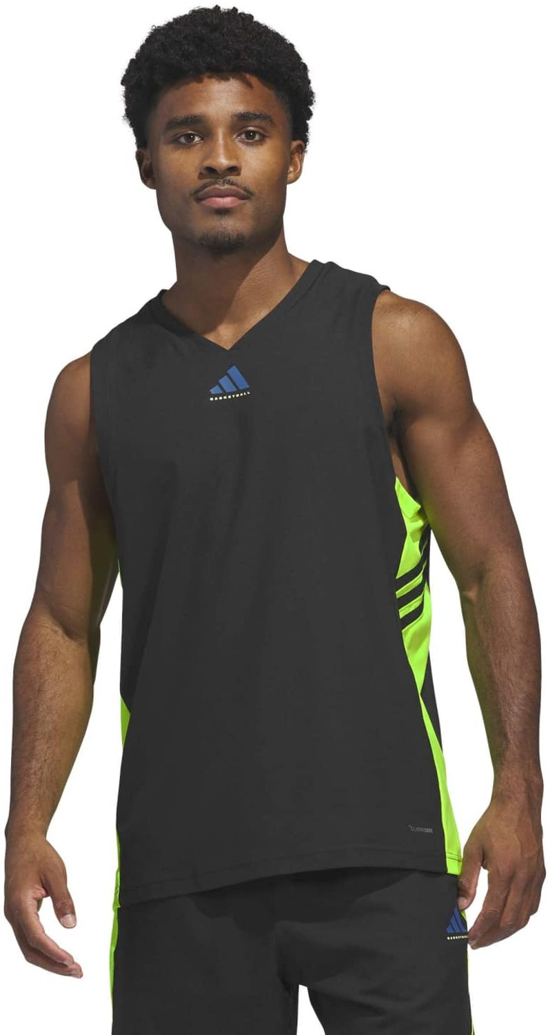 Image of ADIDAS Printed Men Crew Neck Black T-Shirt
