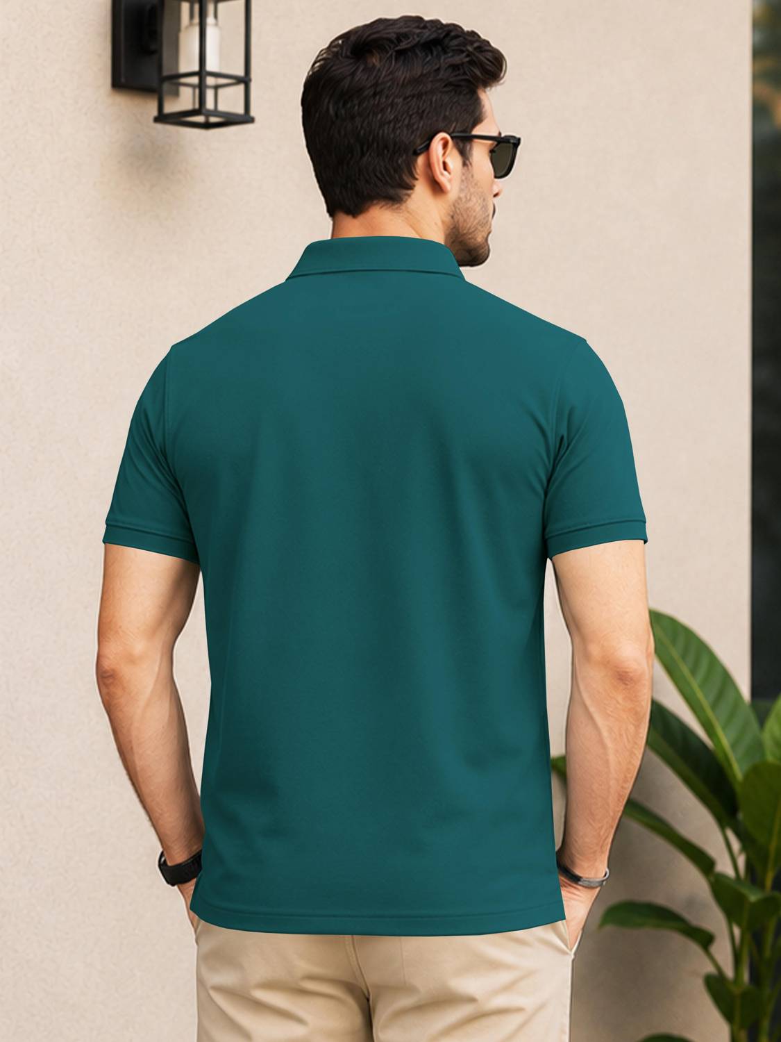 VeBNoR Men Polo Neck Green T-Shirt - Image 2