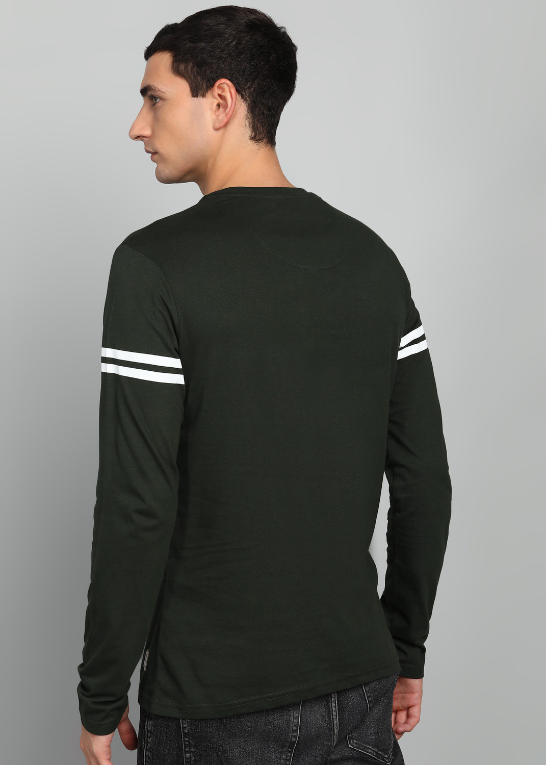 Image of METRONAUT Printed Men Round Neck Dark Green T-Shirt